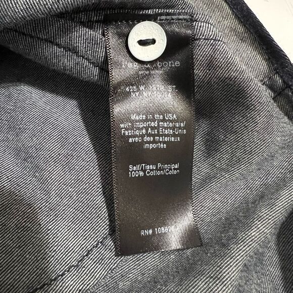 Rag & Bone Chambray Denim Off-Shoulder Mini-Dress Small Dark Blue - Picture 13 of 14